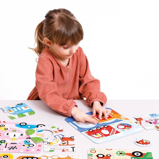 Banana Panda Match the Vehicles Puzzles Set